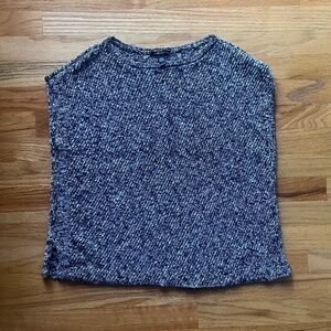 Eileen Fisher knit blue and white tank top